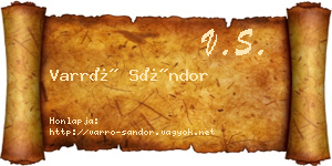 Varró Sándor névjegykártya