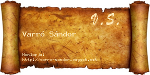 Varró Sándor névjegykártya