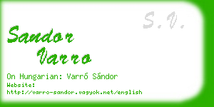 sandor varro business card