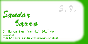 sandor varro business card